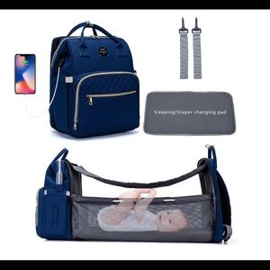 Diaper Bag Backpack Large Capacity Durable, Blue